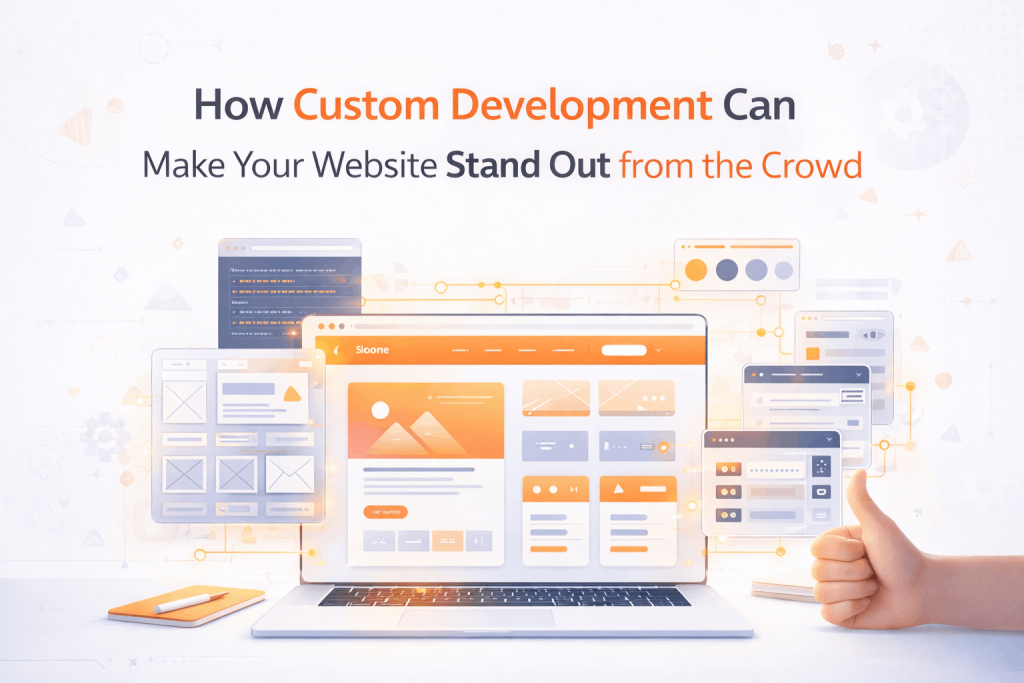 custom WordPress development concept showing unique website design and coding process